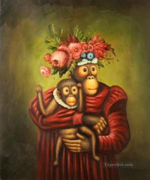 猿 Painting - 服の猿